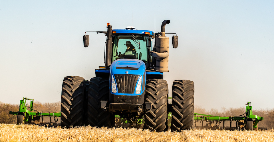 Planter in a field