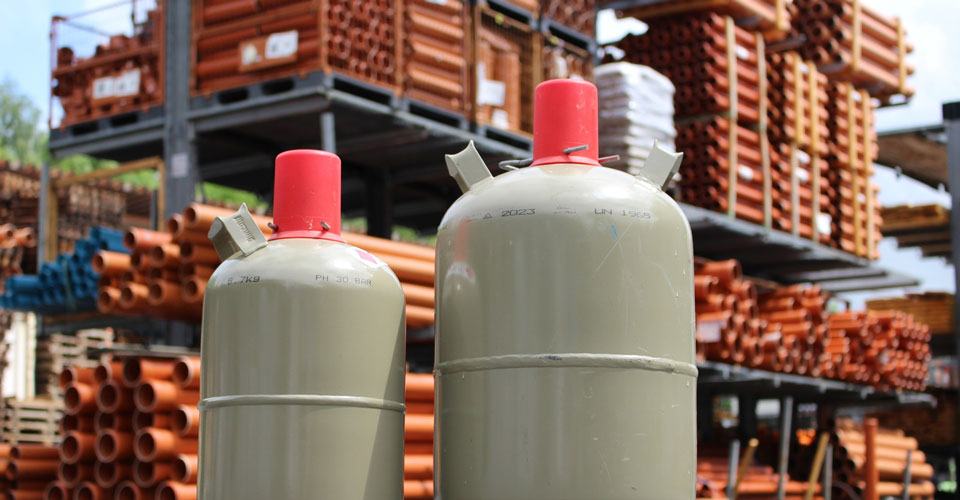 Propane gas bottles