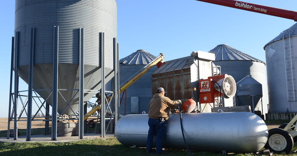 Propane tank on a farm
