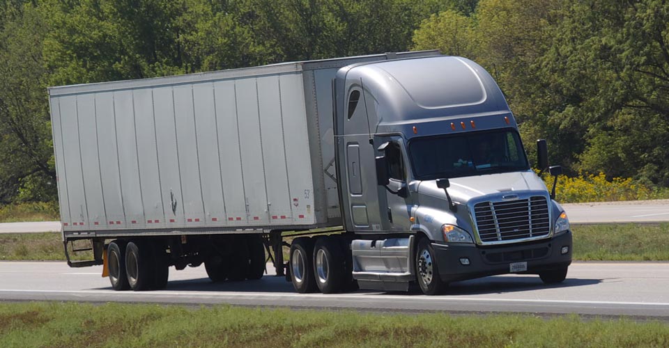 Semi truck on a road