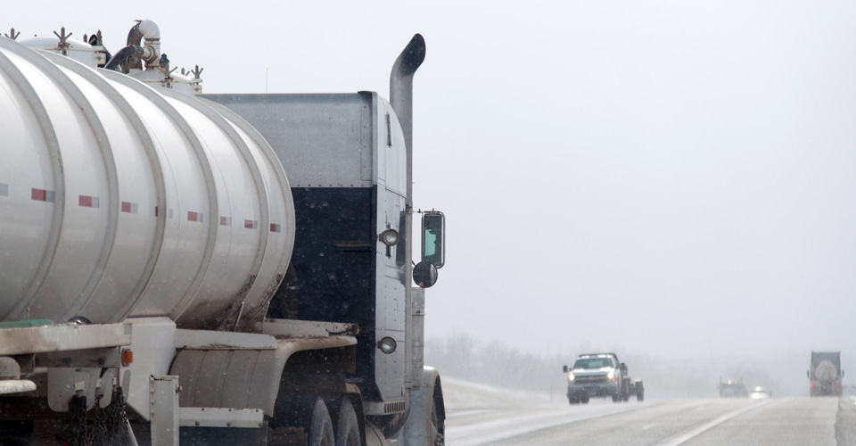 Driving in a snowstorm