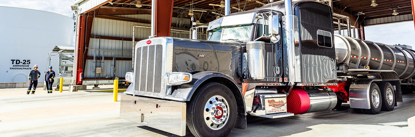 Tanker truck parked