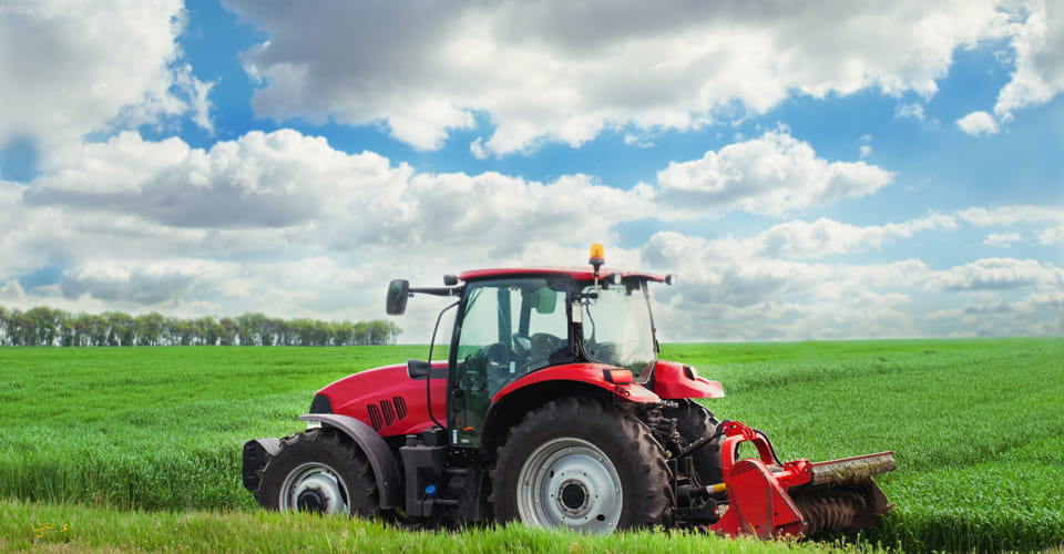 Tractor with tiller