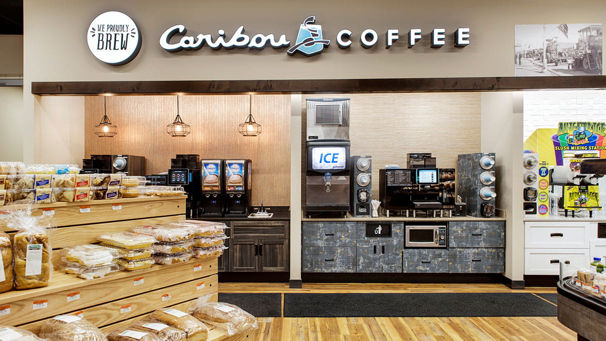 Caribou coffee at a convenience store