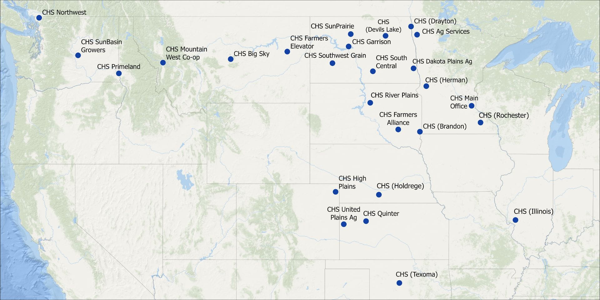CHS ag retail map