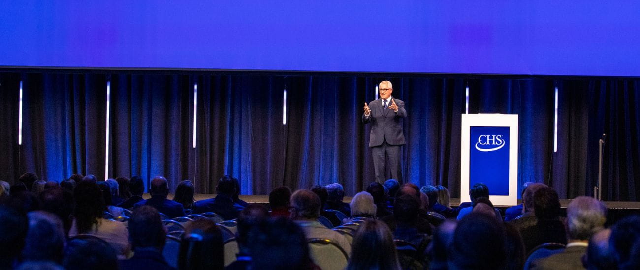 aerial view of annual meeting registration