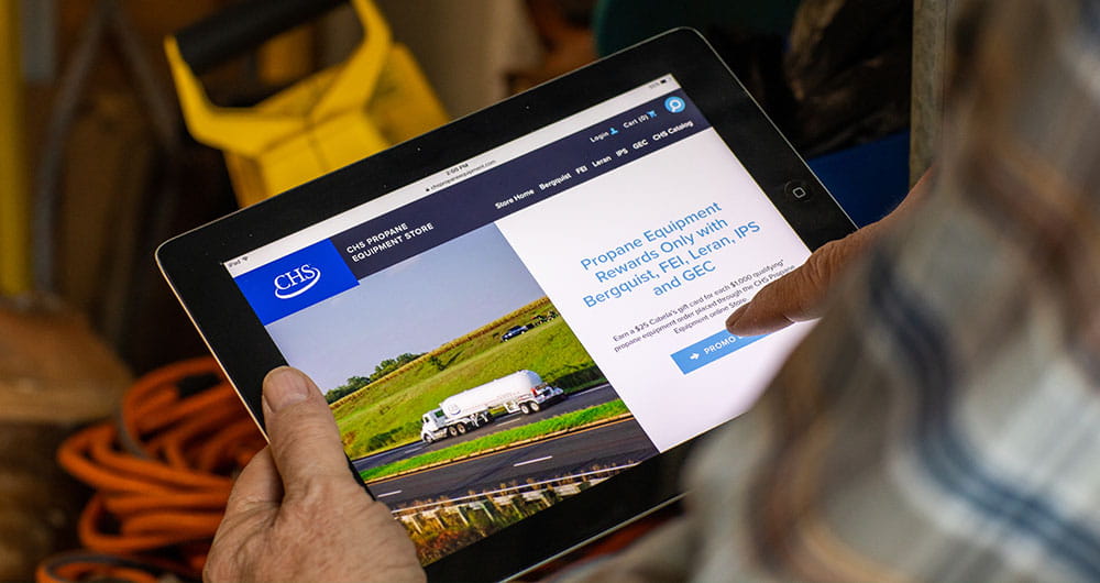 CHS equipment store on a tablet