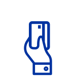 Hand holding a credit card icon