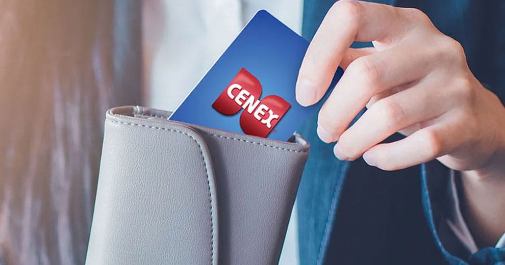 Hand pulling a card out of a wallet