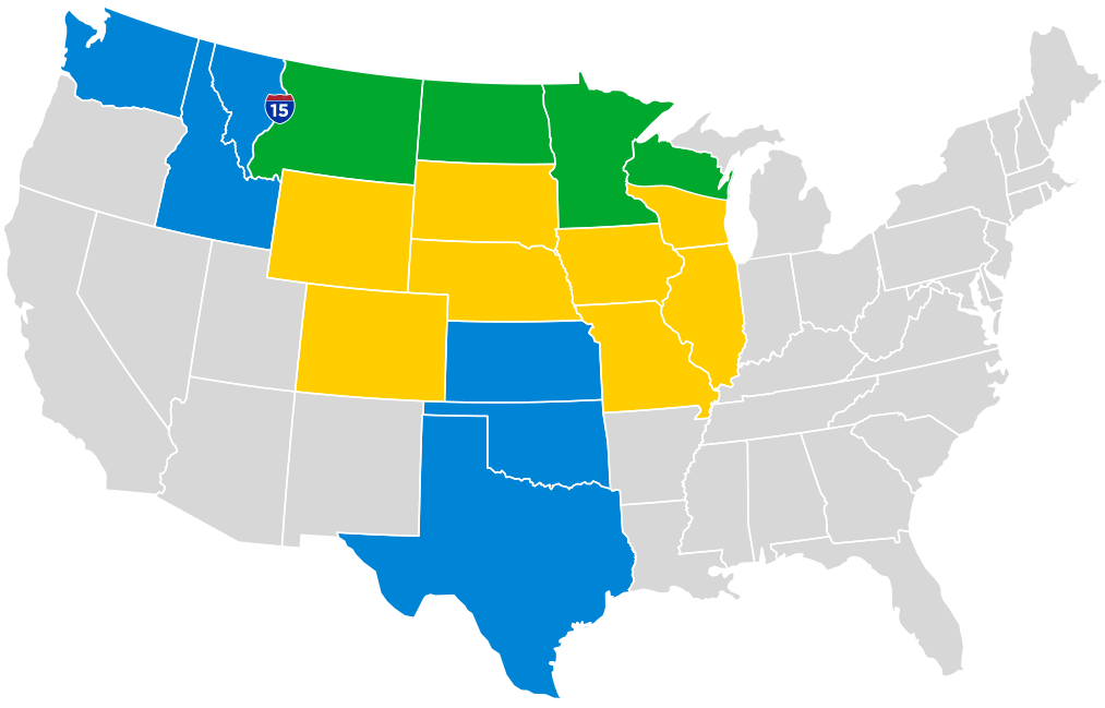 Map of transportation district manager territories