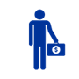 Person holding briefcase icon
