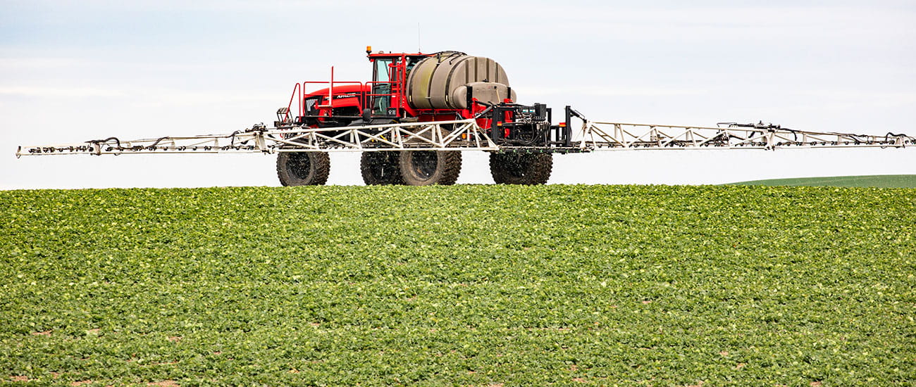 Spraying a field