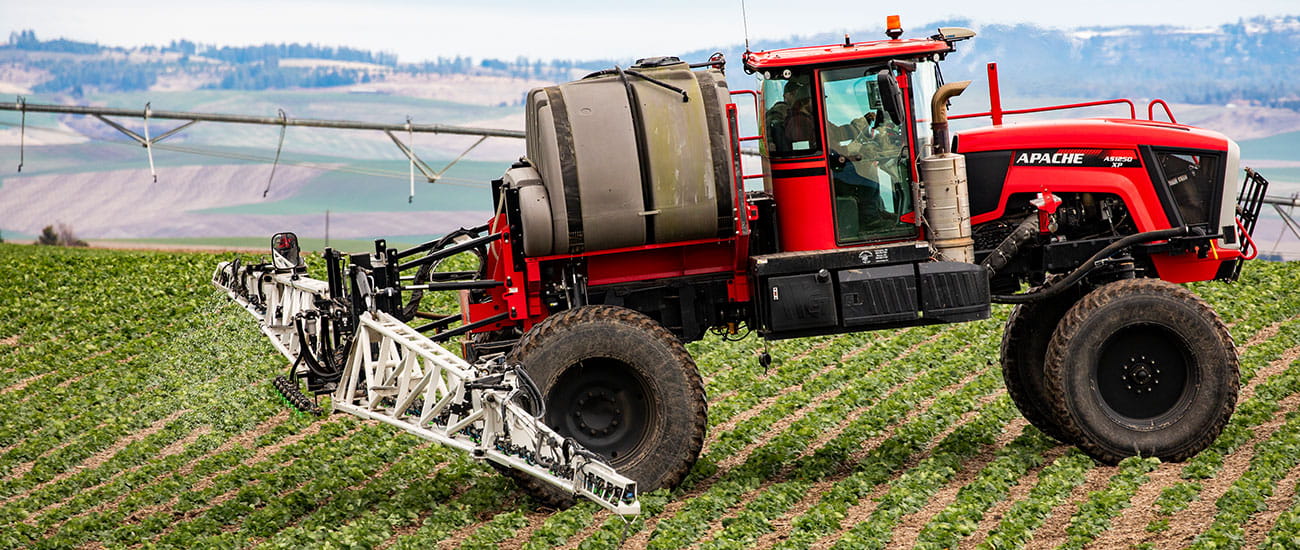 Crop protection application in eastern Washington