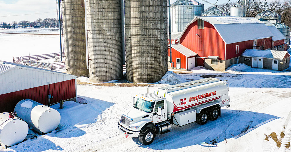 cenex fuel delivery truck at farm cenex fuel delivery truck at farm
