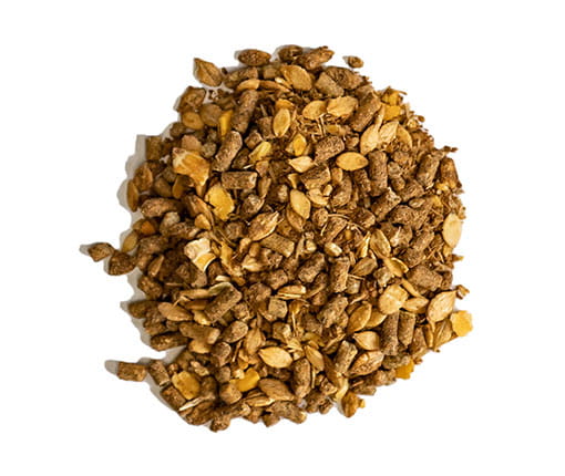 Equis Performance horse feed pellets Pile of Equis Performance horse feed pellets