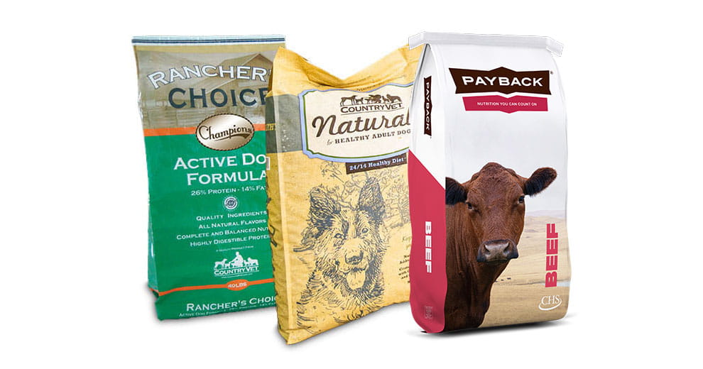 Rancher's Choice, Country Vet and Payback feed bags