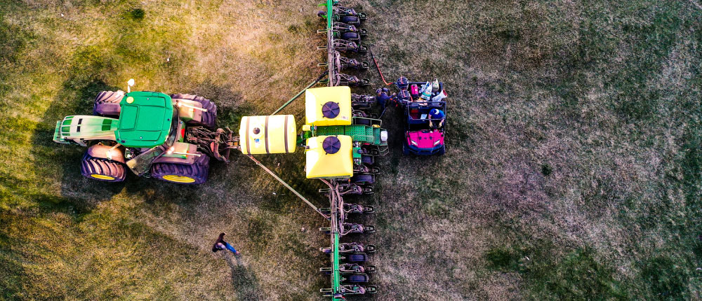 planter in field