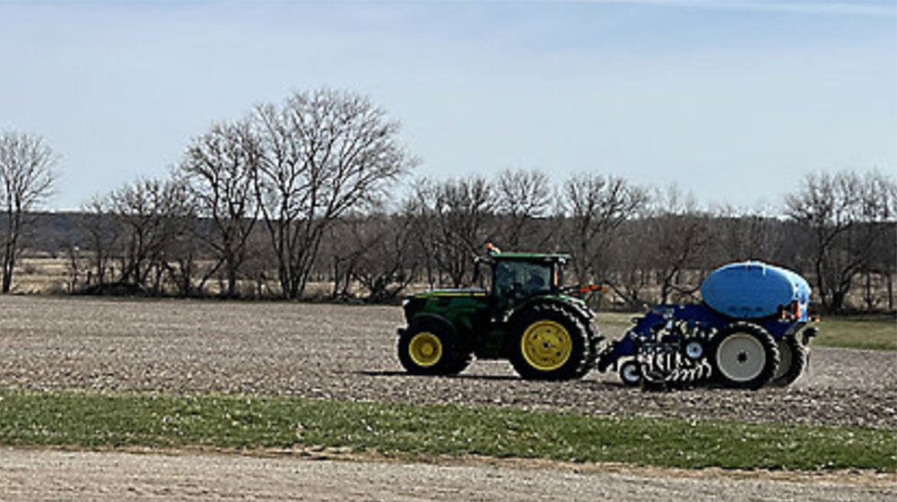 Tractor driving in field