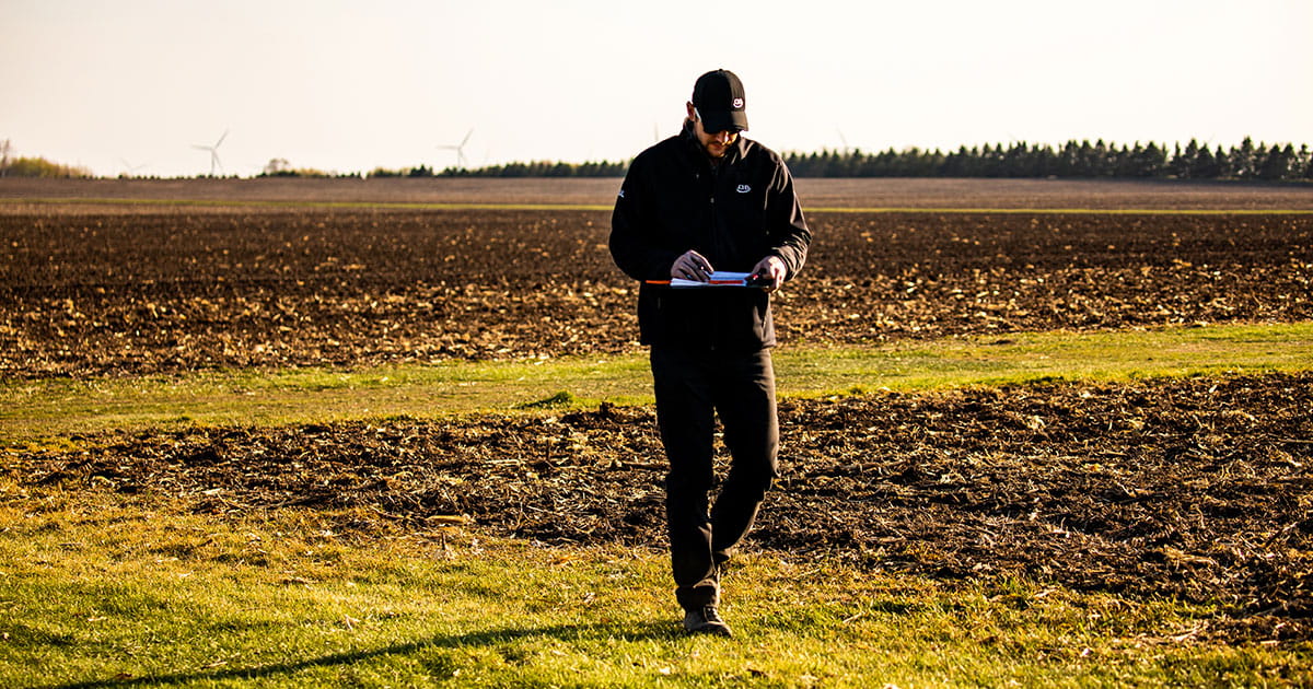Agronomist in a field