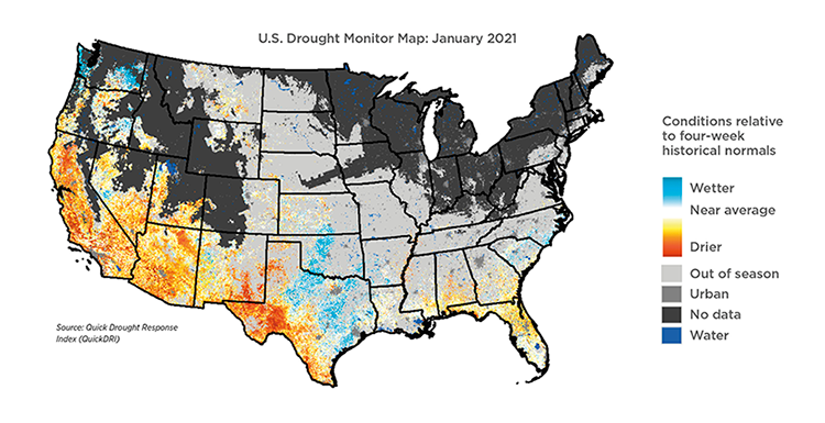 Map of US Drought Conditions
