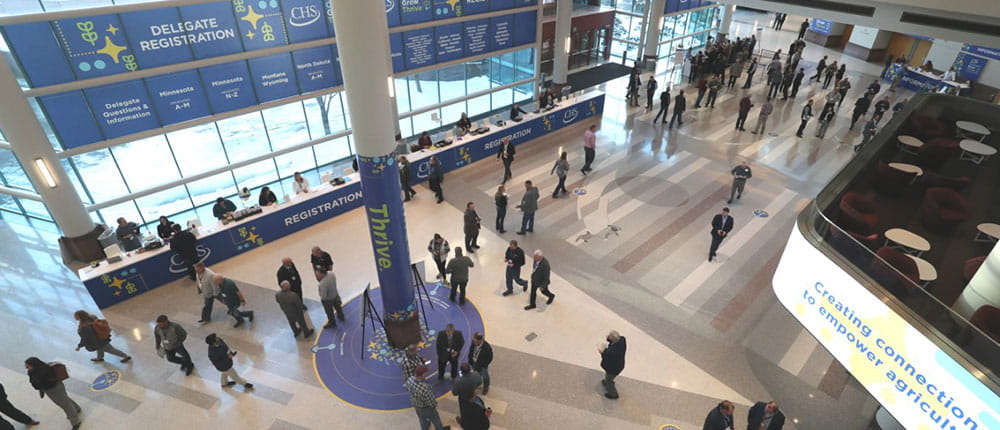 The registration area at the 2022 CHS Annual Meeting