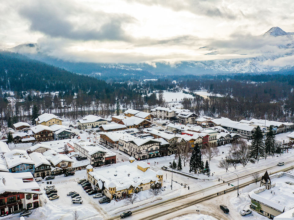 Leavenworth, Washington view next to the Cascade Mountains