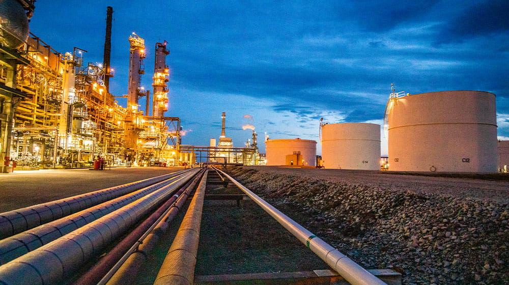 Refinery at dusk