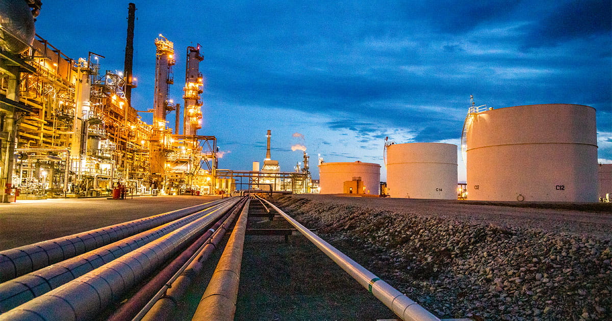 Refinery at dusk