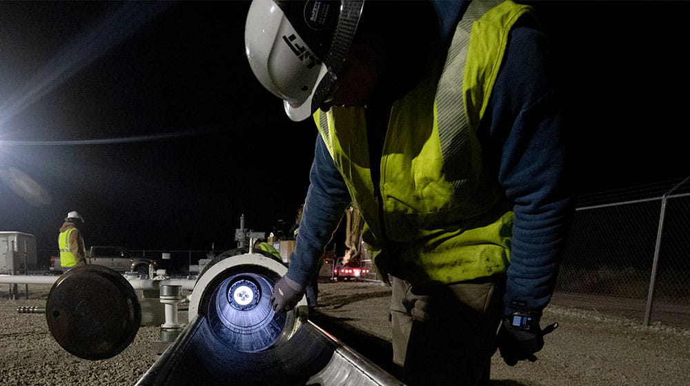 Launching a pipeline inspection tool.