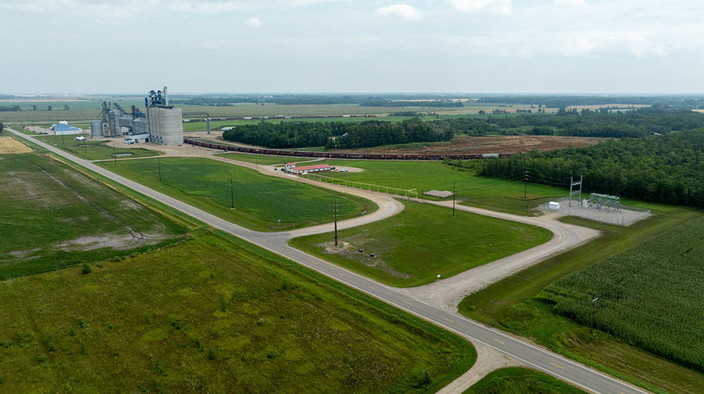 aerial image of substation. 