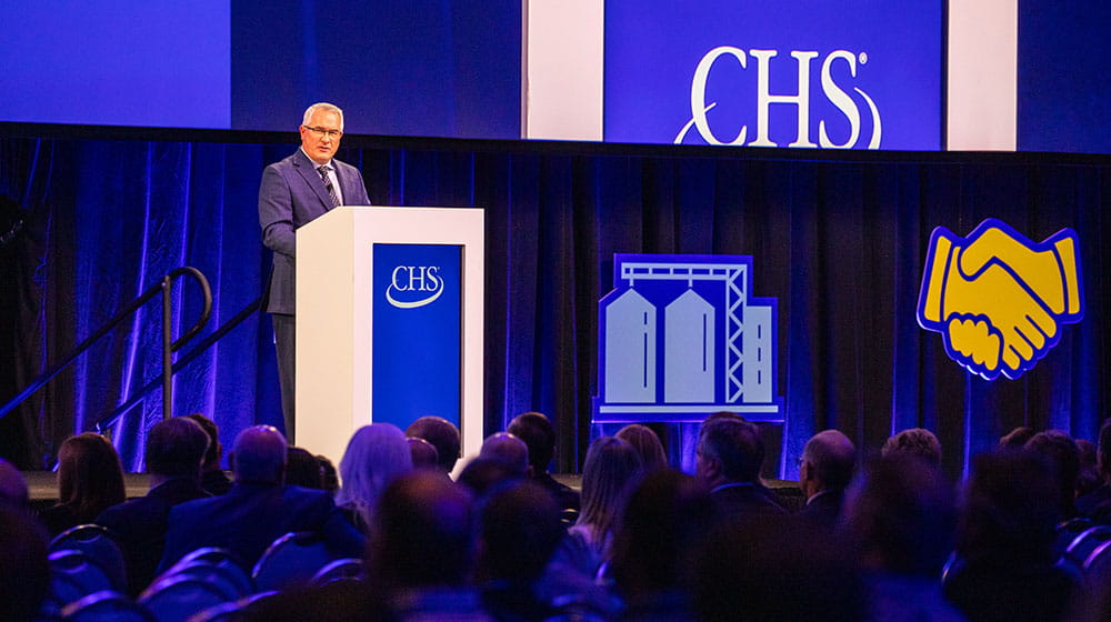 Dan Schurr speaking at annual meeting 