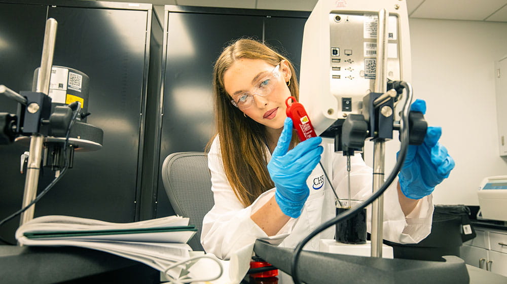 Young woman working in a laboratory