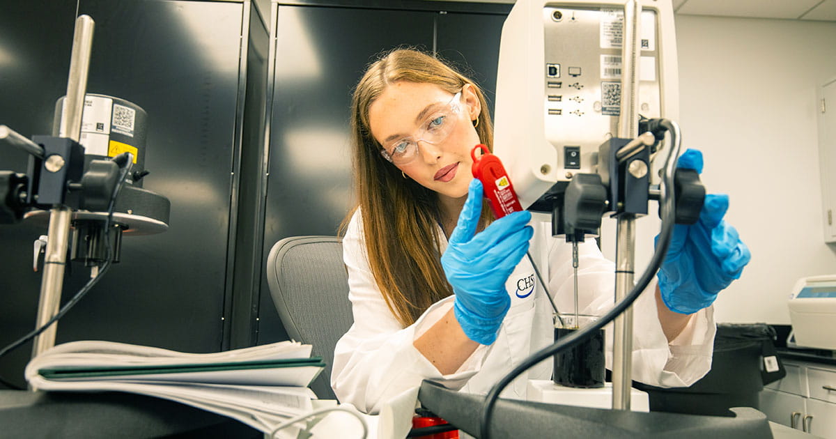 Young woman working in a laboratory