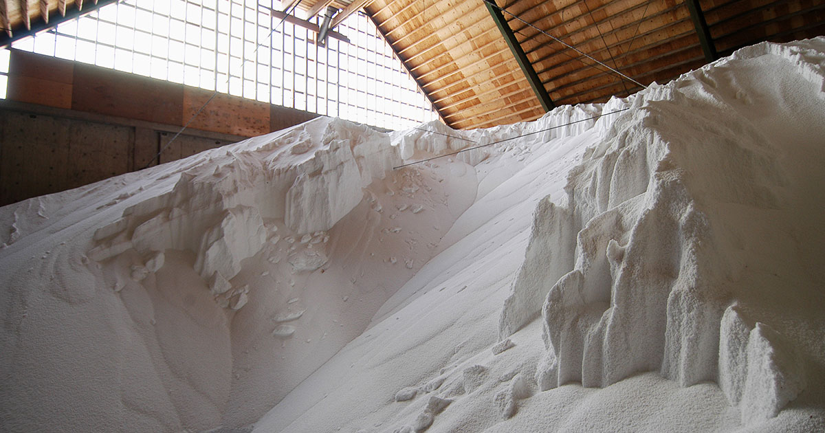 Fertilizer in a warehouse