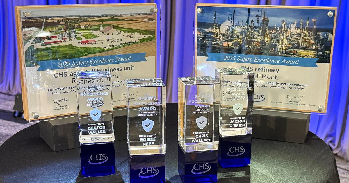 Safety Excellence Awards displayed on a table